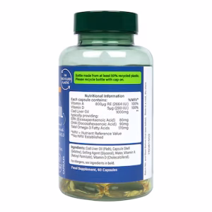 Dầu Gan Cá Tuyết Bổ Sung Omega Holland & Barrett Cod Liver Oil 1000mg - 60 viên